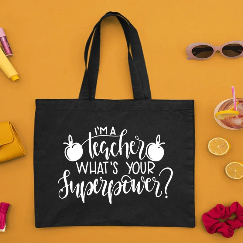 Teacher Canvas Tote Bag